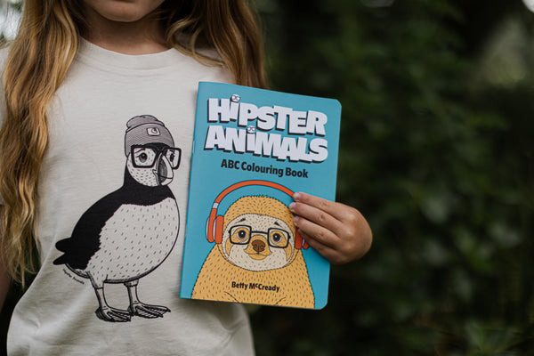 Hipster Animals ABC Colouring Book