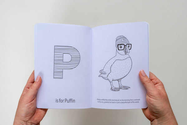 Hipster Animals ABC Colouring Book