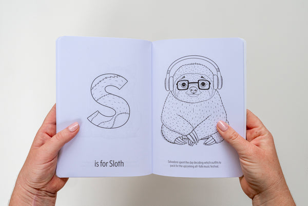 Hipster Animals ABC Colouring Book