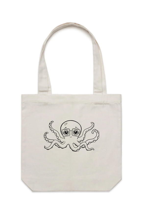 Hipster Octopus Tote Bag