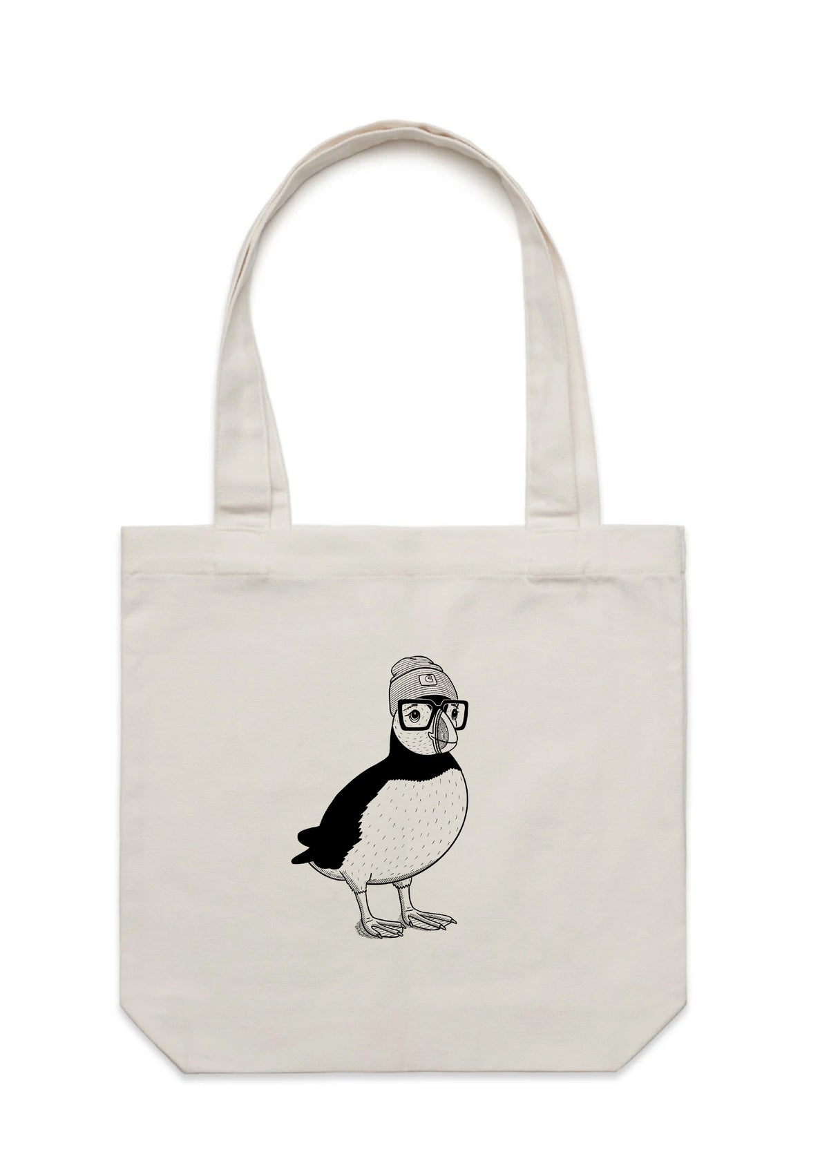 Hipster Puffin Tote Bag